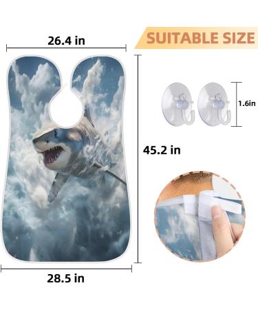 Ocean Shark Beard Bib Apron - Best Beard Hair Catcher for Men | Ideal Father's Day & Christmas Gifts | Includes 2 Suction Cups - Buy Online on GoSupps.com