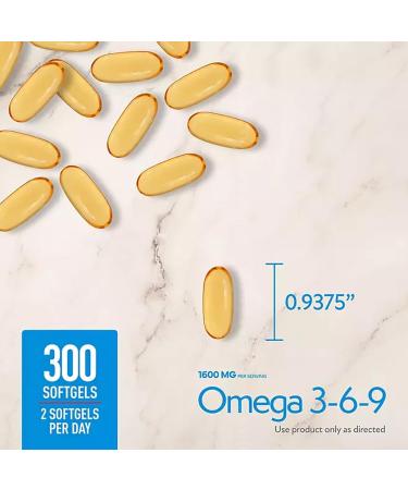 Members Mark Omega 3-6-9 Softgels 1600 mg (300 Count.) Heart Brain Joint Skin & Eye Health Essential Fatty Acids Blend - Buy Online on GoSupps.com
