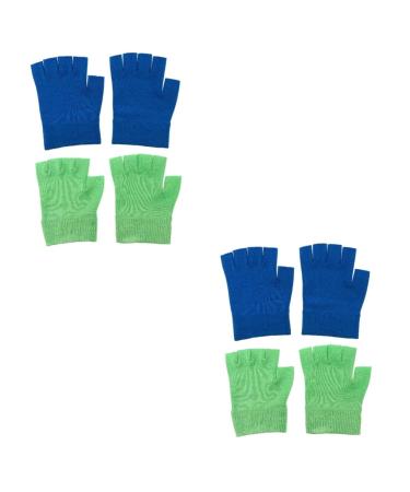 minkissy 4 Pairs Gel Gloves Dry Hand Gloves Essential Oils Gloves Skin Care Gloves Half Finger Spa Gloves Winter Gloves Lotion Gloves Hand Care Gloves Heel Socks Moisturizing Miss Knitting