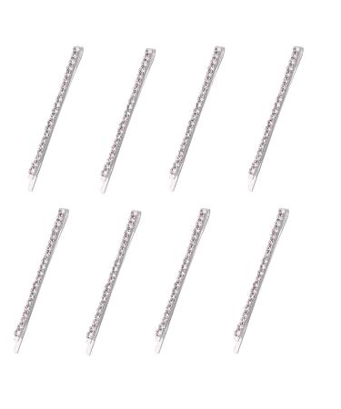 8 pieces Rhinestone Bobby Pin  Shiny Hair Pin  Clear Crystal Hairpin  Metal Hair Clip Sparkly Hair Decoration for Women 8 pieces-clear