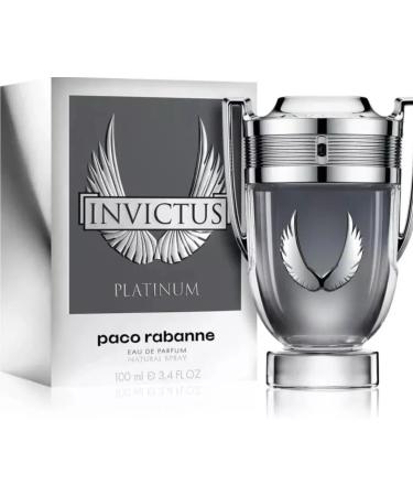 Invictus Platinum by Paco Rabanne for Men 3.4 oz Eau de Parfum Spray Wood 3.4 Fl Oz (Pack of 1)