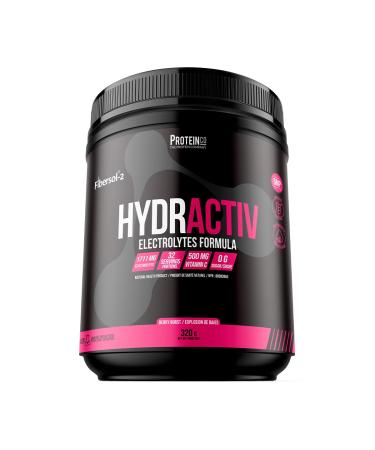 ProteinCo | Hydractiv | 1711mg of Electrolyte Powder | Fibersol-2 & Himalayan Pink Salt | Stevia | Sugar Free (320 g Berry Burst) Berry Burst 320 g