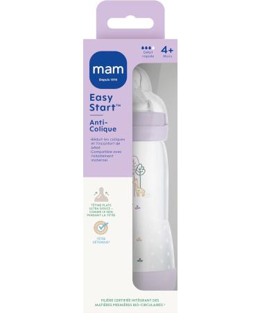 MAM - Easy Start Anti-Colic 4+ Month Fast Flow Bottle (320ml) Lilac - Feeding Bottle to Reduce Baby Colic and Discomfort - Br - Buy Online on GoSupps.com