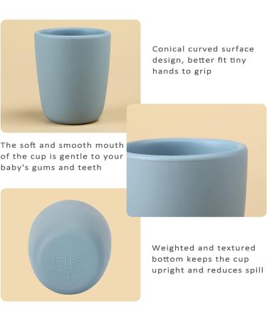 AULEGE Silicone Toddler Cup 2 Pack - BPA Free Drinking Training Cup for Babies 6 Months+ - 4 fl. oz Tiny Open Cup - Sage Ether - Buy Online on GoSupps.com