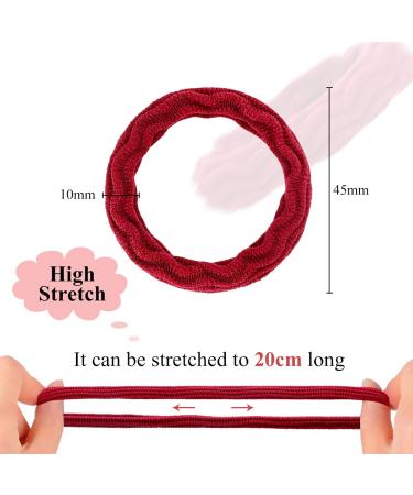 Seamless Cotton Hair Ties - 60 Elastic Ponytail Holders for Women & Girls | No Wrinkle Soft & Durable | 10 Colors & 4 Styles for Thick Hair - Buy Online on GoSupps.com