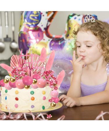 29PCS Pink Boho Flower Cake Decoration Balloon Flowers Cake Decoration Paper Palm Fan Cake Topper Mini Balloon Cake DIY Cake Decoration for Birthday Party Wedding Party - Buy Online on GoSupps.com