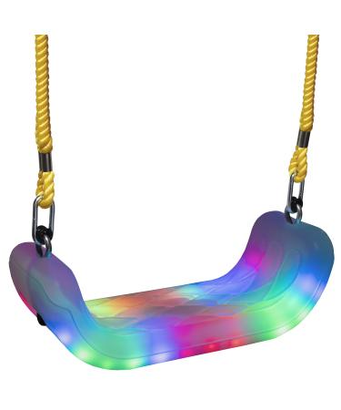 XDP Recreation Firefly LED Lighted Swing with 3 AA Batteries INCLUDED. Motion Sensored Kids Backyard Swingset, Porch or Tree Swing Seat Accessory.