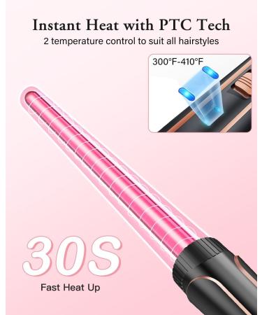 BESTOPE PRO Curling iron curling iron 3 sheets 5in1 curling iron set 3 barrels for large waves temperature setting quick heating and a glove 2 clips rose gold - Buy Online on GoSupps.com