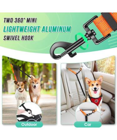 SlowTon Double Dog Leash Coupler No Tangle 360 Swivel Dual Leashes for Walking 2 Dogs Adjustable Length Reflective Splitter Leash for Training Small Dogs (Black&Orange) For Small Dogs B-black&orange - Buy Online on GoSupps.com
