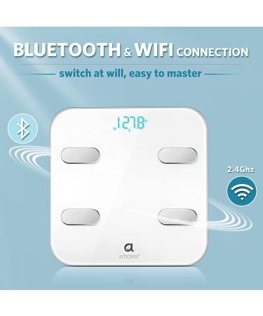 Arboleaf Smart Scale for Body Weight with Wi-Fi and Bluetooth + Smartphone App - 14 Body Metrics, Wireless Cloud Storage - BMI, BMR - 1 Count - Buy Online on GoSupps.com