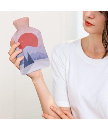 Hot Water Bottle with Lid - Forest Rubber Hot Water Bag for Pain Relief Cramps Foot Warmer & Therapy - Buy Online on GoSupps.com