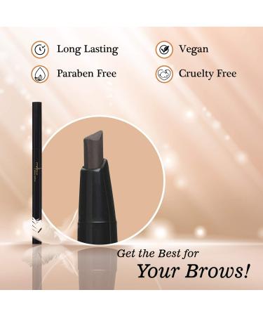 Mellow Cosmetics Brow Definer Eyebrow Pencil - Triangular Tip, Long Lasting & Easy To Glide | Chocolate - Buy Online on GoSupps.com