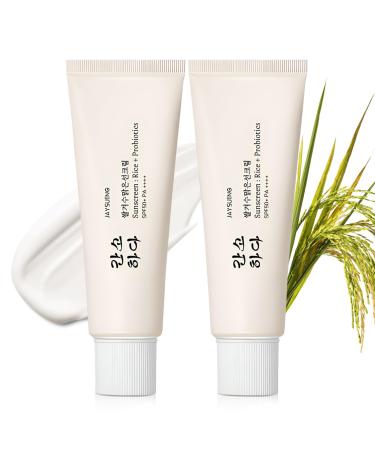 Relief Sun Organic Sunscreen SPF50+ Rice and Probiotics PA++++Korean Cream Care | Korean Skin for All Skin Types | UV Defens Nourishing Skin Protection (2PCS)
