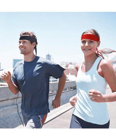 Non-Slip Sports Headband for Men & Women | Sweatband for Running Workout Tennis & More - Stretch & Moisture Wicking Schwarz - Buy Online on GoSupps.com