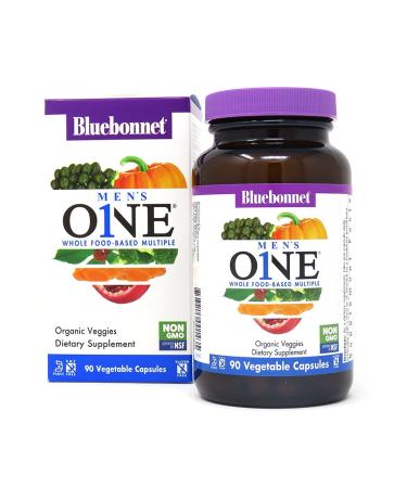 Bluebonnet Nutrition Men's ONE Whole Food-Based Multiple 90 Vegetable Capsules