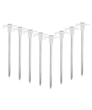 JFOUTU Tent Stakes, 8pc-Pack Galvanized Steel Pop Up Tent Stakes Pegs with Fluorescent Stopper for Pitching Camping Tents Canopy White - Buy Online on GoSupps.com