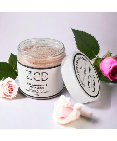 Dry Himalayan Salt Body Scrub with Rose | All-Natural Exfoliating & Moisturizing | 282g Sweet Almond Grape Seed Jojoba Oil Vitamin E Aloe Vera - Buy Online on GoSupps.com