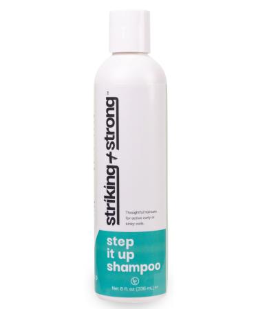 Step It Up Shampoo for Wavy Kinky Coily & Curly Hair | Sulfate Paraben Silicone Phthalate DEA & Dye FREE | 8oz | Natural Ingredients for Active Lifestyles