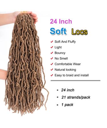 Soft Locs Crochet Hair 24 Inch - Faux Locs for Black Women, Pre Looped Butterfly Style, #27 - 1 Pack - Buy Online on GoSupps.com