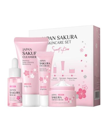 Skin care skin care set gentle skin cleaning & care teenagers girls and women gift set including Cleanser serum essence eye cream (4 pieces) - Buy Online on GoSupps.com