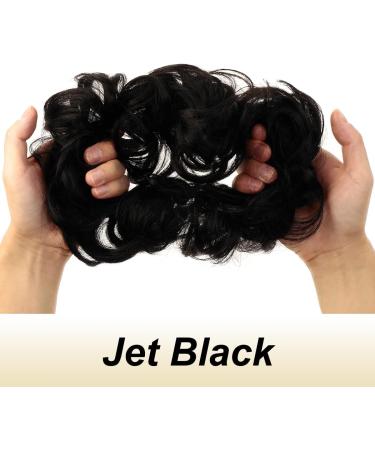 JJstar 2PCS Curly Fake Hair Buns Donut Tousled Updo - Jet Black - Buy Online on GoSupps.com
