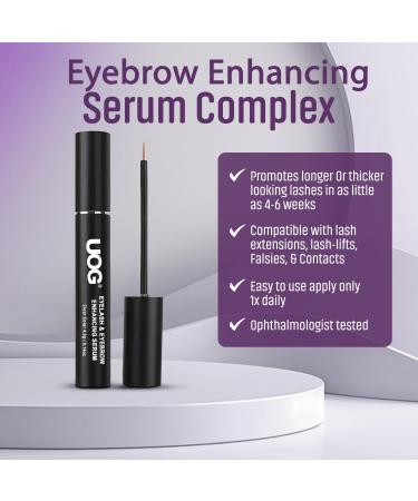 UOG Eyebrow Enhancing Serum - Advanced Allergy-Free Brow Conditioner for Thicker Fuller Brows | Cruelty-Free All Skin Types 6-Month Supply (4mL - Buy Online on GoSupps.com