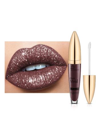 Easilydays Halloween Diamond Shiny Matte Lipstick  Gothic Glitter Liquid Lip Gloss  Sparkling High Pigment Waterproof Long Lasting Lipsticks  Bold Shimmer Lip Glaze Lips for Masquerade  Cosplay  Halloween Makeup (17)