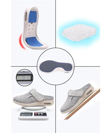 Mens Diabetic Slippers - Adjustable Backless Air Cushion Comfort Sneakers for Swollen Feet | Lightweight Non-Slip | Size 11 Dark Gray - Buy Online on GoSupps.com