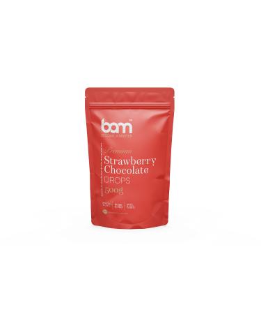 BAM Strawberry Chocolate Drops, Callets, Chips for Melting, Home and Pro Baking, Strawberry Flavour, 500g