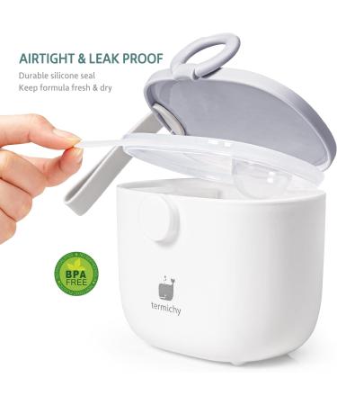 Termichy Milk Powder Dispenser Pot - 250g Grey Formula Dispenser for Baby - Buy Online on GoSupps.com