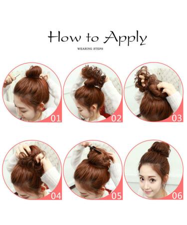 Buy Tousled Updo Messy Bun Hair Piece - Synthetic Wavy Bun Extensions & Scrunchies in Light Auburn to Brown for Instant Chignon & Ponytail - Perfect for Women! - Buy Online on GoSupps.com
