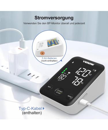 Vimmk Blood Pressure Monitor - Digital Upper Arm Device with LED Display Arrhythmia Detection Pulse Measurement & 2x120 Memory - Cuff Size 22-40cm - Black - Buy Online on GoSupps.com