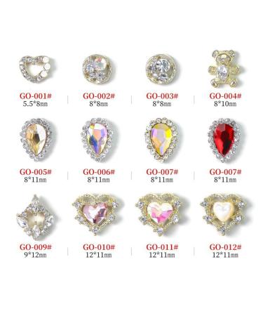 17 Pcs Sparkling 3D Nail Charms Rhinestones - Heart & Laser Design | Shiny Nail Art Supplies for Women DIY Gem Decoration - Crystals Jewelry S3 - Buy Online on GoSupps.com