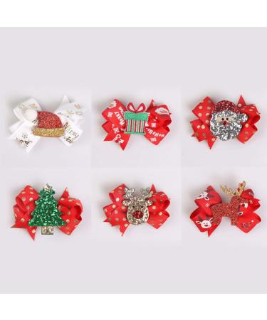 FRCOLOR 6Pcs Christmas Hair Clips - Santa Elk Tree Hair Bows & Barrette - Perfect Christmas Gifts for Girls - Buy Online on GoSupps.com