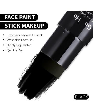 Go Ho Water Based Black Face Paint Stick - 1.06 Oz Non-toxic Cream Makeup for Adults & Children - Washable & Full-coverage Body Paint Stick for Theater, Halloween, SFX, Cosplay - Buy Online on GoSupps.com
