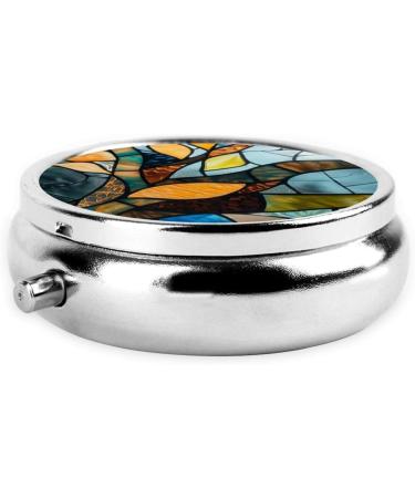 Tree of Lenses Portable Metal Pill Box - Round Mini 3-Compartment Design for Small Pills | Travel Essential in Black - Buy Online on GoSupps.com