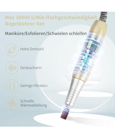Aisely Electric Nail Miller & File Set - 30 000RPM Adjustable Nail Drill for Gel & Acrylic Manicures - Safe for Beginners & Professionals - Buy Online on GoSupps.com