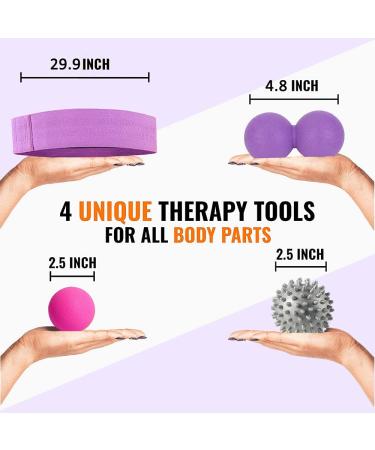 3-Piece Massage Balls Set with Resistance Band for Trigger Point Release & Deep Tissue Massage - Buy Online on GoSupps.com