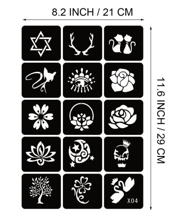 Kotbs 6 Sheets Glitter Tattoo Stencils - 82pcs Butterfly Flower Animal Templates for Women, Boys, Girls - Henna Semi-Permanent Body Art Stencils - Buy Online on GoSupps.com