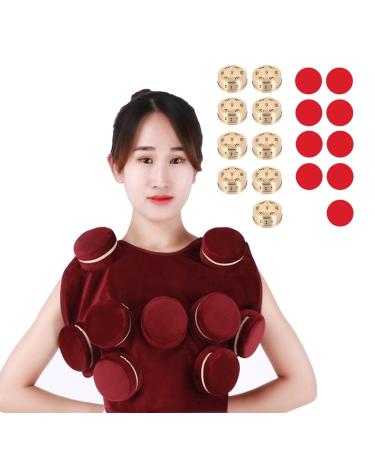 NIECHOY Skin-friendly smoke-free moxibustion bag made of cotton moxa burner copper box warm acupuncture heating therapy body acupuncture massage breast moxibusization (A)