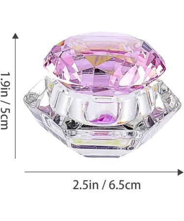 Minkissy Nail Art Dappen Dish Diamond Shape Nail Crystal Bowl with Lid for Nail Acrylic Liquid Powder (Pink) - Buy Online on GoSupps.com