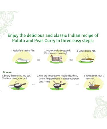 Food Earth Organic Potato & Peas Curry with Rice - Ready to Eat Indian Meal, Gluten-Free, Pack of 6 - Buy Online on GoSupps.com