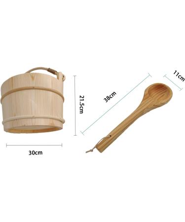 6L Wooden Sauna Bucket with Sauna Ladle Set Sauna Bucket Water Bucket Sauna Spa Accessories - Buy Online on GoSupps.com