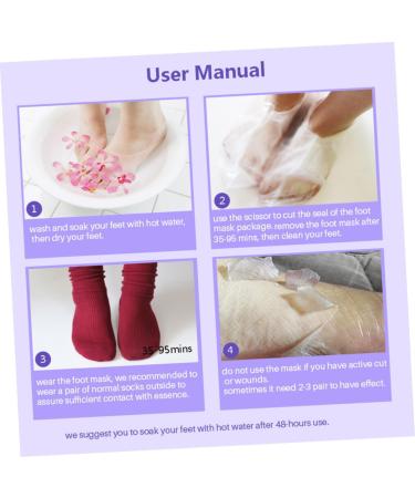 Housoutil 2 Pairs Dead Skin Callus Exfoliating Foot Mask Beauty Mask Foot Peel Mask Spa Foot Mask Lavender Nourishing Foot Masks Non-woven Plus Plastic Bag Remover White - Buy Online on GoSupps.com
