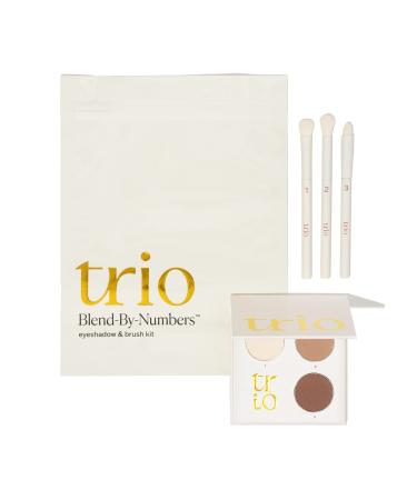 Blend-By-Numbers  Palette Kit by Trio Beauty | Eyeshadow Palette for Any Skin Tone | Eyeshadow Palette and Brush Set | Travel Eyeshadow Palette | Easy-to-Use Eye Shadow Palette Makeup | Nude Eyeshadow Palette | Warm Cool