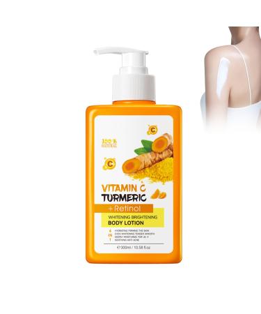 Utapossin Vitamin C and Turmeric Body Lotion - 300 ml - Brightening Body Lotion with Vitamin C for Beautiful Radiant Skin - Brightening Moisturizing Cream for Face and Body