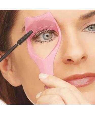 Mascara Applicator 3-1 Eyelash Tool Mascara Shield Mascara Shield Applicator Eyelash Curler Separator Mascara Applicator Defined Eyelases Mascara Tool Guard for Home Salon Travel School Pink - Buy Online on GoSupps.com