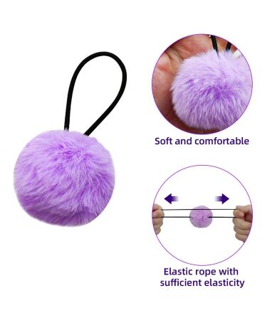 Pom Pom Hair Ties for Girls - 20 Pieces Fluffy Elastic Hair Holders for Kids and Toddlers - Assorted Colors - Cute Pompom Hair Accessories - Buy Online on GoSupps.com