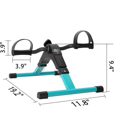 Uten Folding Pedal Exerciser - Portable Mini Desk Bike for Leg and Arm Exercise | Adjustable Sitting Workout with Electronic Display - Peacock Green - Buy Online on GoSupps.com