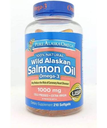 Pure Alaska Omega-3 Wild Alaskan Salmon Oil 1000mg - 210 ct | High-Quality Fish Oil Supplement - Buy Online on GoSupps.com